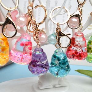 Hot Sell Cute Cartoon Acrylic Liquid Keychain <b>Floating</b> Quicksand Key Chain Bag Pendant - Product Image 1