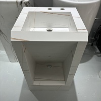 Lavabo monobloc en céramique intégré à trou unique, style minimaliste, pour lavage des mains et des pieds, usage hospitalier, émail écologique