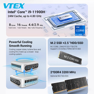 Máy tính để bàn điện Mini PC I9-11900H Octa Core 4.9Ghz DDR4 khe cắm M.2 2280 2.5 "SATA SSD wifi6 bt5.2 Type-C Máy Trạm máy tính mini - Product Image 3