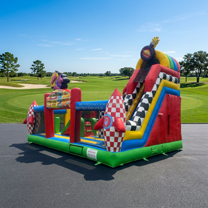 บ้านลมคุณภาพสูงสำหรับเด็กเล่นกลางแจ้ง พร้อมสไลเดอร์แบบแห้ง/แบบน้ำ สำหรับ<span class=keywords><strong>เช่า</strong></span>จัดงานปาร์ตี้ - Product Image 2