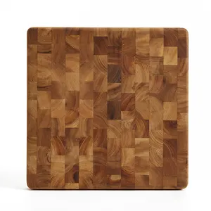 Board Cutting For Kitchen High Quality Wholesale Custom End Grain Acacia Wood Square Meat Vegetables Butcher Cutting Board For Kitchen