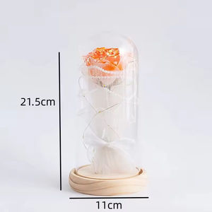 <b>Soap</b> flower with lamp smoothie rose glass cover premium desktop decoration Tanabata Valentine's Day gift - Product Image 3
