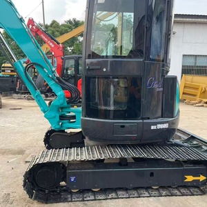Mini-excavatrice Kobelco d'occasion, équipement de construction sur chenilles, couleur bleu-noir - Product Image 6