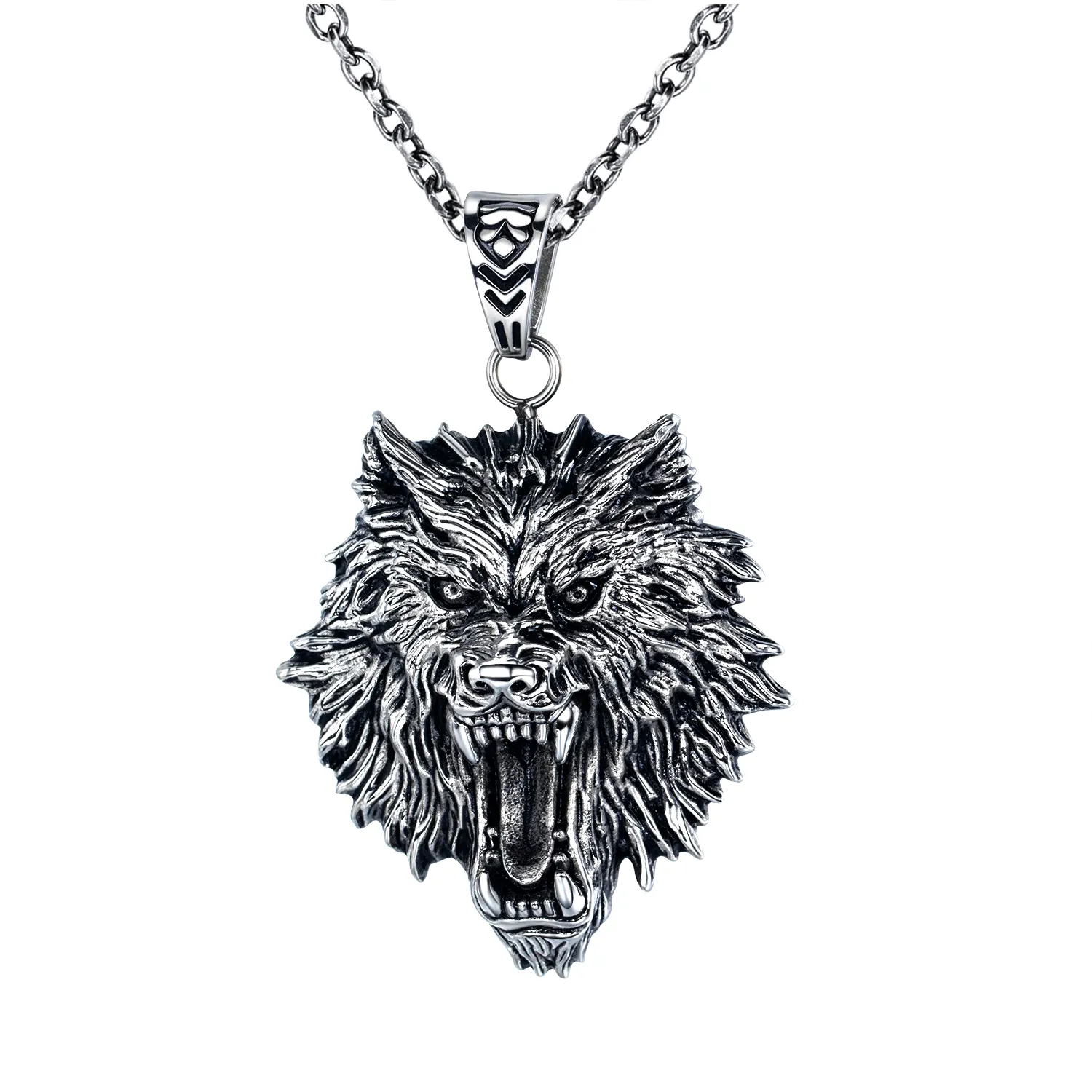 Hip Hop Men's Personality Pendant High Quality Stainless Steel Lion Head Necklace Jewelry