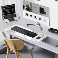 Tapis de souris de jeu AI'LONG B-8 XXL 800x300mm, grand modèle en marbre blanc avec base en caoutchouc antidérapante pour clavier, PC, ordinateur portable, en stock