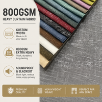 Tissu de rideau occultant insonorisant en lin grossier super lourd 800 GSM pour hôtel et théâtre, avec choix de plusieurs couleurs