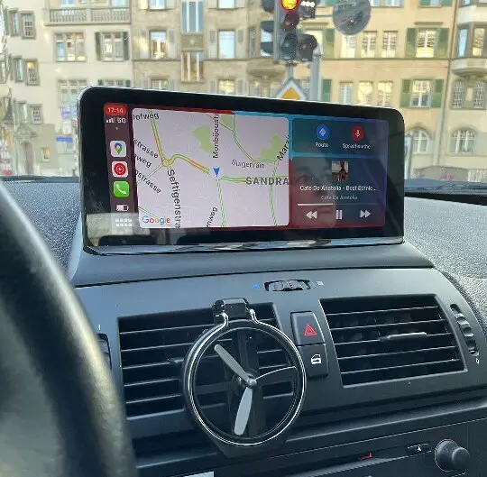 UPSZTEC 10.25 "वायरलेस एप्पल CarPlay एंड्रॉयड बीएमडब्ल्यू के लिए ऑटो सिर इकाई X3 E83 2003-2010 के साथ मूल कोई स्क्रीन जीपीएस नेविगेशन