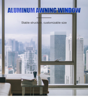 Jendela Awning Berbingkai Aluminium dengan Kaca Temper Thermal Break, Bukaan Luar untuk Proyek Hotel Apartemen