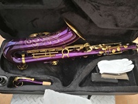Bonne qualité couleur Pourpre/coloré/couleurs traitement de surface Jaune laiton saxo corps & bell Bb ton Saxophone Ténor (JTS-403)