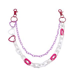 Cadena de cintura de plástico con forma de corazón y flores para mujer, accesorio de moda para fiestas. - Product Image 5