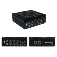 PC industrial sin ventilador, miniordenador de escritorio con CPU Intel Core I3 7167U de doble núcleo, 2xCOM, 4xUSB, 2xLAN, puerto HD, Windows 10 Pro