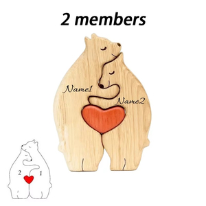 Puzzle <span class=keywords><strong>in</strong></span> <span class=keywords><strong>Legno</strong></span> Famiglia di Orsi Personalizzabile con <span class=keywords><strong>Nome</strong></span> Decorazione Casa Regalo Riscaldante per Ringraziamento Natale per Bambini e Mamme - Product Image 4