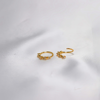 Anneau de nez papillon tendance en laiton plaqué argent de 8 mm, bijou corporel pour femme, idéal pour les fêtes d'Halloween et les piercings.
