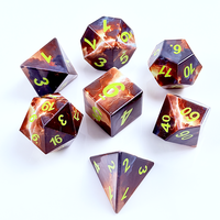 Lot de 7 dés en acrylique Skyfire, dés polyédriques à motifs de nuages flamboyants pour jeux de rôle DND, vente en gros à faible MOQ