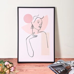 Impression sur toile abstraite style nordique personnalisée, peinte à la main, écologique, portrait <span class=keywords><strong>de</strong></span> nu, moderne, DIY, pour salon et maison - Product Image 1