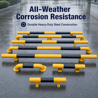 Borne de stationnement de sécurité en acier en forme de M, 2m, protection IP55, remplissable d'eau, auto-installable pour avertissement et positionnement des roues