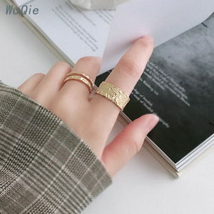 Wuqie Sterling Bạc Trang Sức Mạ Vàng Lá Thiếc Giấy Vòng Mở Thiết Lập Bốn Kích Thước Nhẫn Đồ Trang Sức - Product Image 5