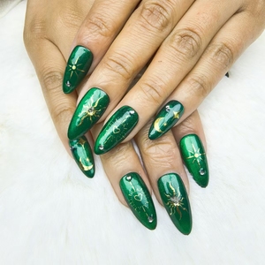 Clavos a presión tipo A <span class=keywords><strong>de</strong></span> almendra estilo <span class=keywords><strong>gas</strong></span> verde uñas hechas a mano puras reutilizables - Product Image 1