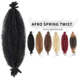 Pre-Separated Springy Afro Twist Hair Pre-fluffed 자연 꼬인 트위스트 보호 스타일링 말리 크로 셰 뜨개질 머리