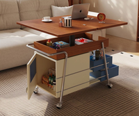 Table basse mobile, pliable et réglable, meuble d'appoint pour canapé, table d'appoint pour salon