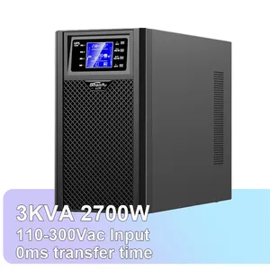 Online UPS 3KVA 110V Input Output Pure Sine Wave Home Ups Power Backup With Battery Backup Surge Protector