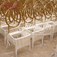 Chaises Chiavari de luxe en métal doré pour événements, empilables, design moderne, nouvelle collection 2026, vente en gros