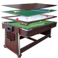 Table multifonctionnelle convertible 4 en 1 de haute qualité, table de billard de 7 pieds avec ping-pong, hockey sur air et jeux de salle à manger