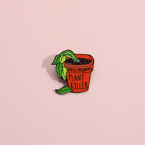 دبوس بروش من المينا بالتنقيط من سبيكة نباتية أنيقة باللون الأخضر "نوع القاتل" دبوس طية صدر عصري من الزنك للملابس والإكسسوارات - Product Image 2