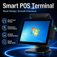 Prix d'Usine Terminal de Point de Vente Tactile 15 Pouces, Système Android POS Double Écran 15.6 Tout-en-Un W9