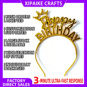 Diadema de Plástico 3D con Diseño de Feliz Cumpleaños, Letras Mixtas (Cursivas, Bloqueadas, <span class=keywords><strong>Serif</strong></span>), Accesorio para el Cabello para Fiestas y Celebraciones, Directo de Fábrica - Product Image 1