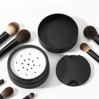 Boîte cylindrique en papier avec logo personnalisé, conteneur rond en papier noir pour poudre libre, boîte à poudre cosmétique avec couvercle tamis, nouvelle arrivée