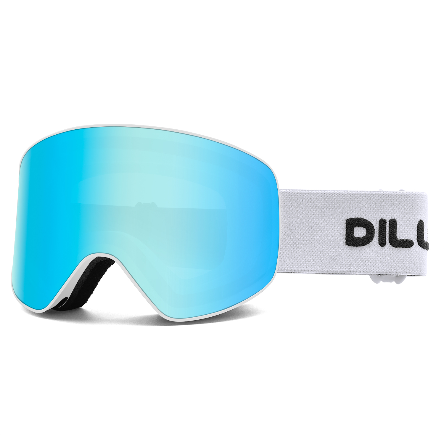 Monture blanche, verres bleu glacier