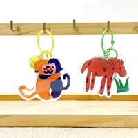 Porte-clés acrylique diamant personnalisé Mini dôme époxy coloré Porte-clés breloque acrylique vente en gros de porte-clés acrylique animé imprimé clair