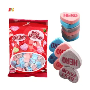 New Wholesale Custom Bags of Heart Shape Milk Flavour Tablet Compressed Dextrose Candy