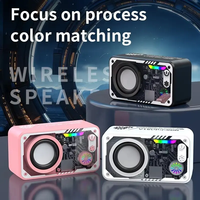 Nouvelle conception V1 HOPAUTEURS 10W, Enceinte portable sans fil RGB avec son surround 360° et subwoofer pour radio et jeux