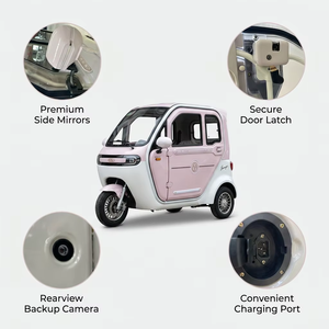 <span class=keywords><strong>Triciclo</strong></span> Eléctrico Compacto de Baja Velocidad Fabricado en China, 60V, Cerrado, Dos Puertas, Tres Plazas, Motor sin Escobillas, Batería de Plomo-Ácido, 800W/1000W - Product Image 4