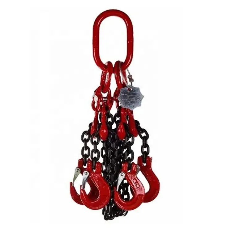 Adjustable Grade 80 four leg 6mm 2.35T alloy steel lifting chain sling