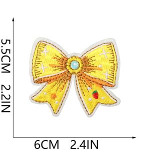 Patch thermocollant artistique en tissu polyester brodé avec nœud pour la décoration de pinces à cheveux, sacs et projets DIY - Product Image 6