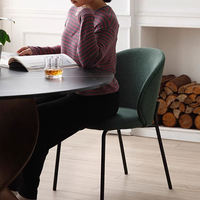 Chaise de salle à manger MULIGNA pour restaurant intérieur, style nordique, hôtel moderne, luxe, métal, cuir blanc, chaise rembourrée pour table à manger