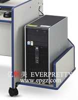 Meja Komputer Meja Kantor PC Dapat Bergerak, Bingkai Baja Putih Gaya Modern Furnitur Sekolah Kantor dengan Tempat CPU dan Nampan Keyboard