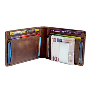 Durable Leather Bifold <b>Wallet</b> for Men <b>RFID</b> Blocking Fashion <b>Wallet</b> Slim Design No Zipper Closure Premium Quality - Product Image 1