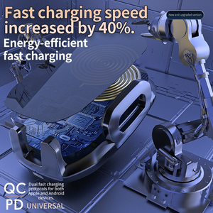 2024 Tốt Nhất Bán Phổ Không Dây Sạc Nhanh 10W Qc3.0 360 Tự Động Xe Sạc Núi Nhà Máy Giá - Product Image 4