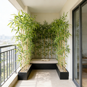 Bambou artificiel géant personnalisé <span class=keywords><strong>de</strong></span> 3m ou 4m avec pot, pour intérieur/extérieur, écran d'intimité, faux bambou <span class=keywords><strong>en</strong></span> plastique - Product Image 1