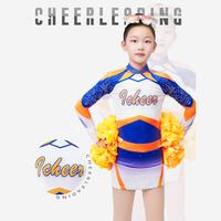 Uniforme de cheerleading OEM ODM, robe brillante imprimée en feuille, haute élasticité, respirante, impression par sublimation à l'encre italienne, ne se décolore pas