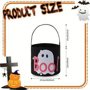 Sac en toile personnalisé pour Halloween, sac à bonbons, seau à friandises réutilisable pour les fêtes, sac de bonbons pour Halloween - Product Image 3