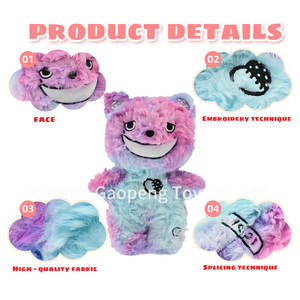 Peluche ours en peluche multicolore tie-dye personnalisée personnalisée, matériaux recyclés, jouets en peluche doux ridiculement mignons - Product Image 2