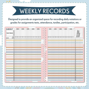 Cuaderno de Registro de Calificaciones para Profesores, Cuaderno de Registro con Encuadernación Giratoria, Suministros de Oficina, Suministros para Registro de Asistencia en el Aula, Cuadernos de Registro - Product Image 5