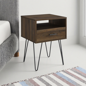 Table de chevet intelligente en bois avec tiroir, une façon simple d'organiser n'importe quelle table de chevet en bois - Product Image 1