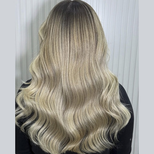 Parrucche Frontali in Pizzo 13x4 di <span class=keywords><strong>Capelli</strong></span> Umani Non Trattati di Qualità Kosher 12A, <span class=keywords><strong>Colore</strong></span> <span class=keywords><strong>Castano</strong></span> <span class=keywords><strong>Cenere</strong></span> Ondulato per Donne - Product Image 2
