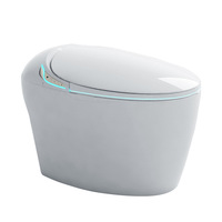 Sanitaire intelligent WC WC en forme d'oeuf Placard à eau Salle de bain Céramique Siège automatique monté au sol Cuvette de toilette électrique intelligente